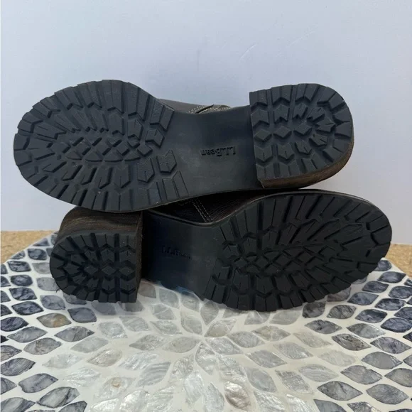 L.L.Bean Dark Brown leather Ankle Boots with Buckle Detail women’s size 8.5 - Picture 11 of 12